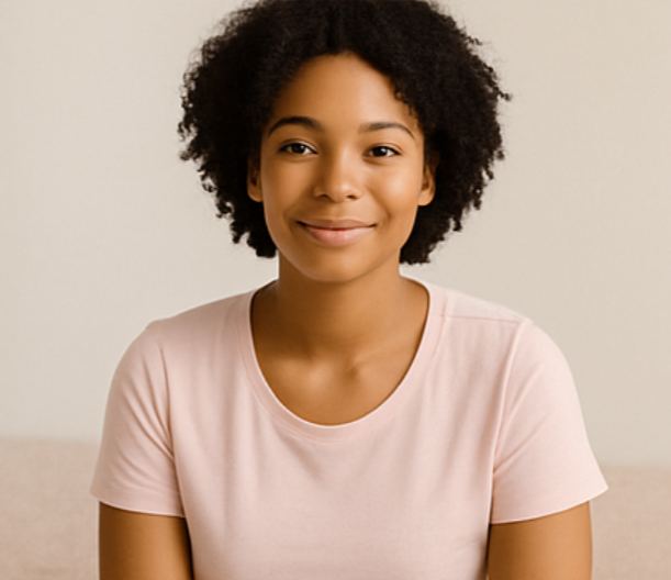 Calm portrait representing postpartum support